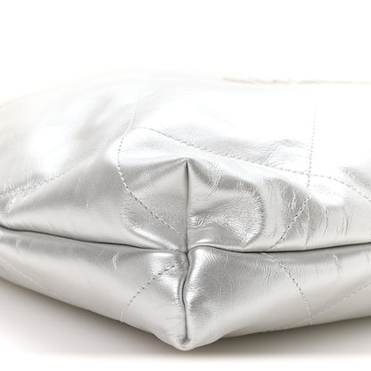 Chanel Metallic Shaded Calfskin Quilted Chanel 22 White Silver 10 of 11