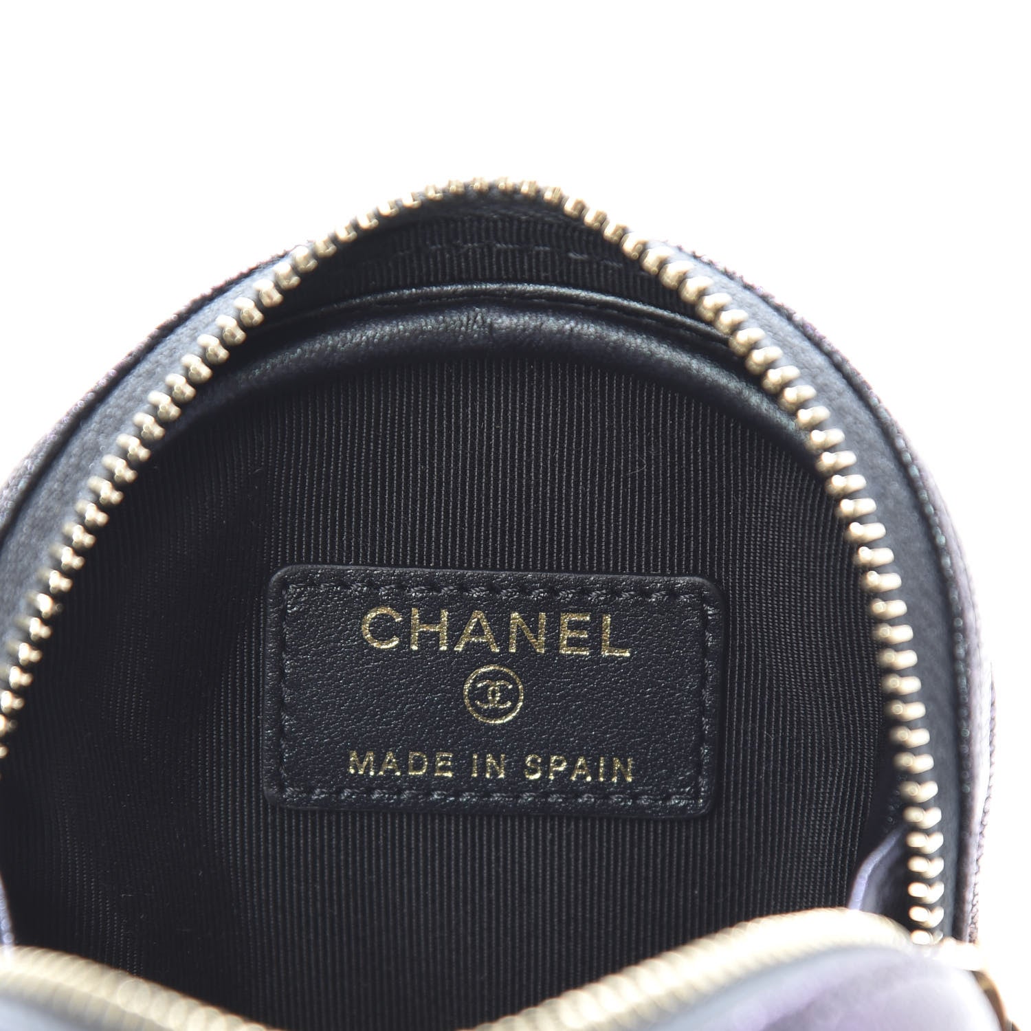 Chanel Iridescent Caviar Quilted Zip Around Classic Coin Purse Black 6 of 8