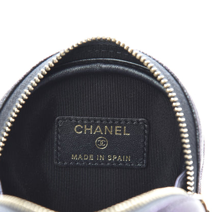 Chanel Iridescent Caviar Quilted Zip Around Classic Coin Purse Black 6 of 8