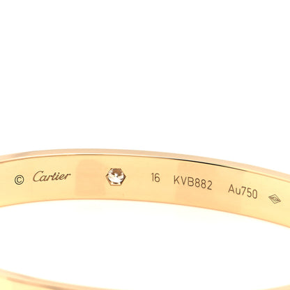 Cartier 18K Yellow Gold 4 Diamond LOVE Bracelet 16 3 of 4