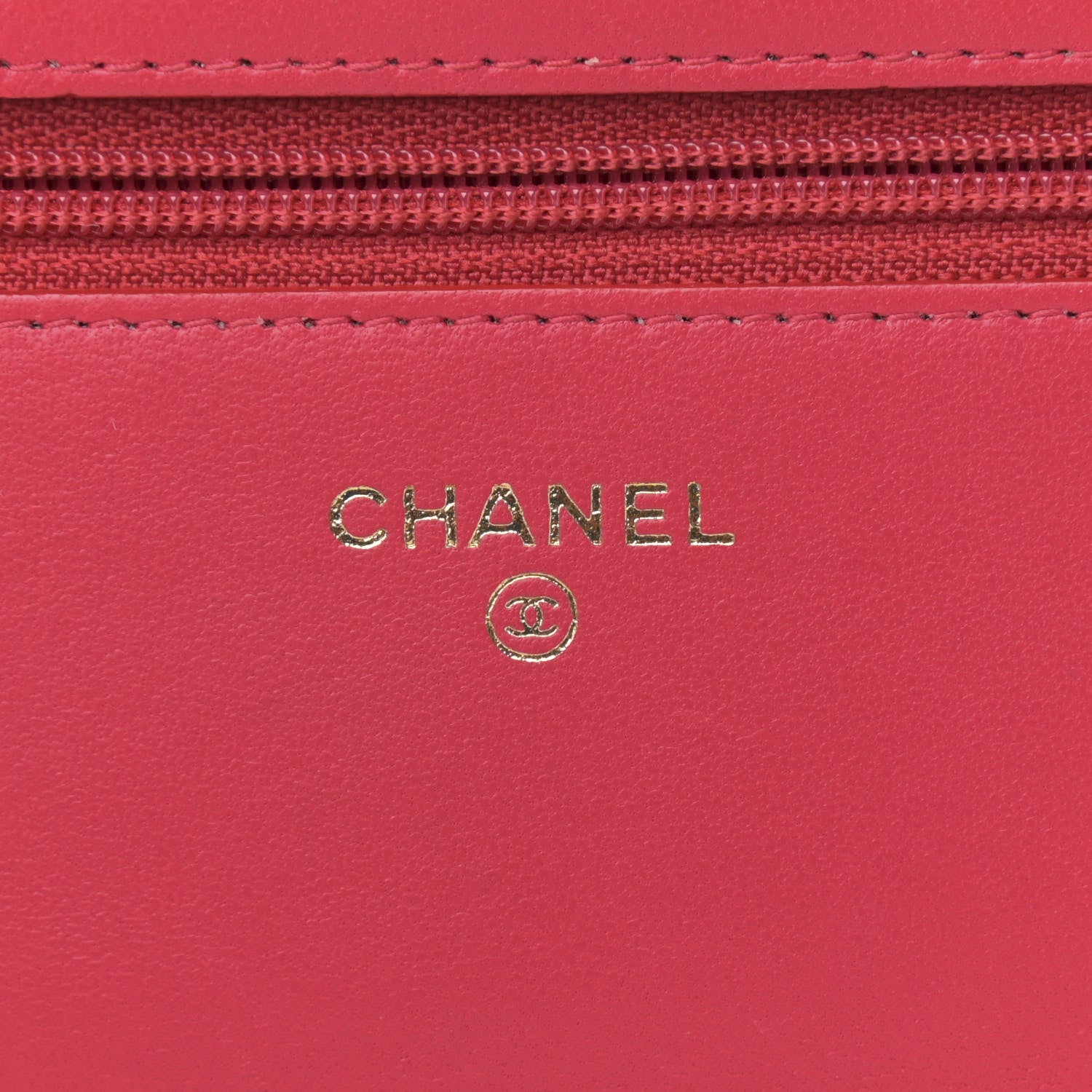 Chanel Lambskin Quilted Wallet On Chain WOC Dark Pink 6 of 15