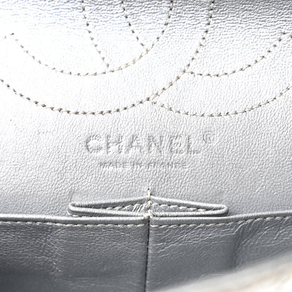 Chanel Metallic Striped Calfskin 2.55 Reissue 226 Flap Silver Silver 6 of 10