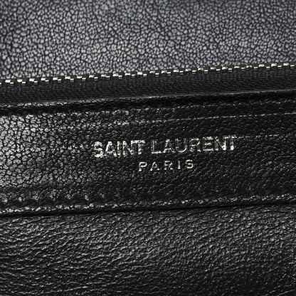 Saint Laurent Sheepskin Matelasse Chevron Monogram Large College Satchel Black 6 of 10