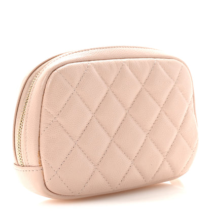 Chanel Caviar Quilted Small Curvy Pouch Cosmetic Case Light Pink 3 of 8