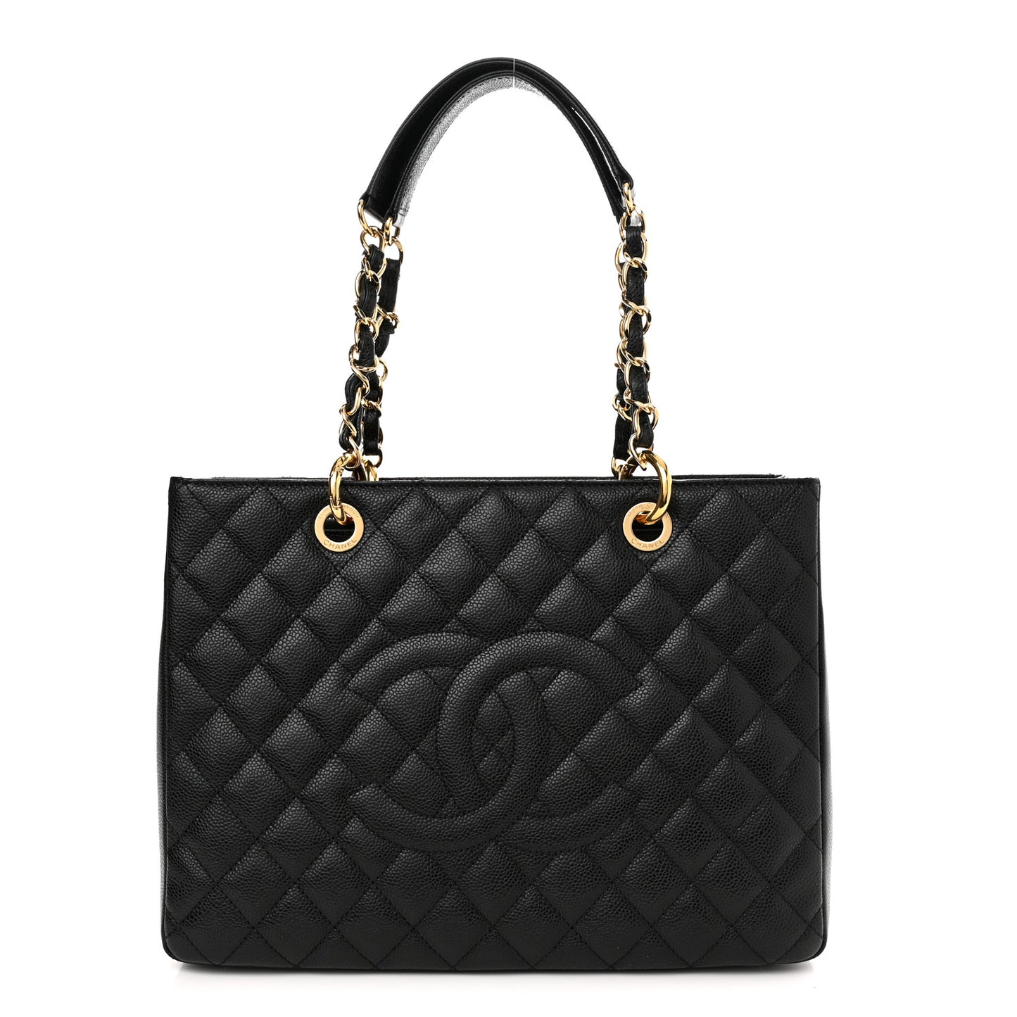 Caviar Quilted Grand Shopping Tote GST Black