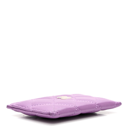 Chanel Lambskin Quilted Card Holder Purple 4 of 11