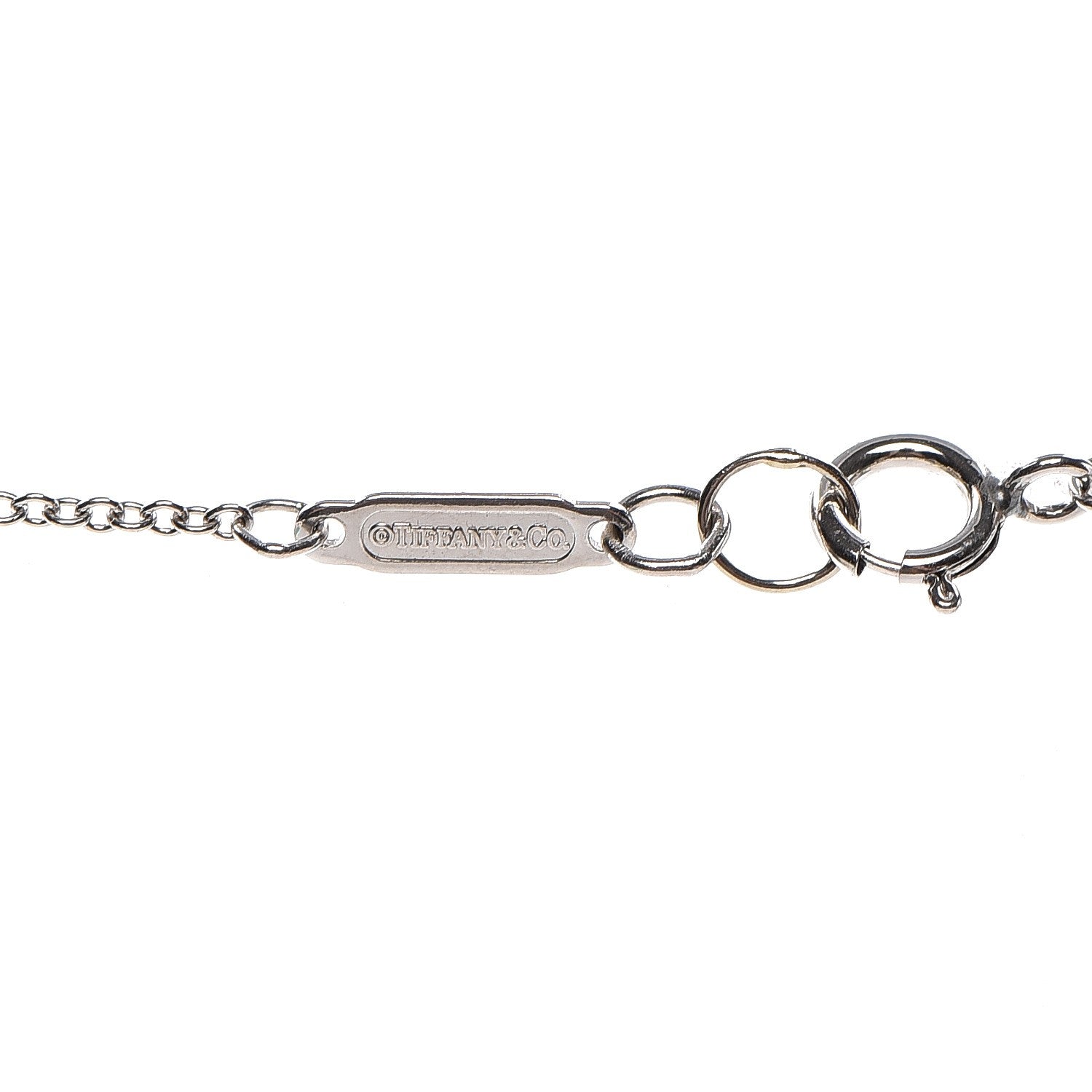 Tiffany Platinum Diamond Heart Station Pendant Necklace 6 of 6