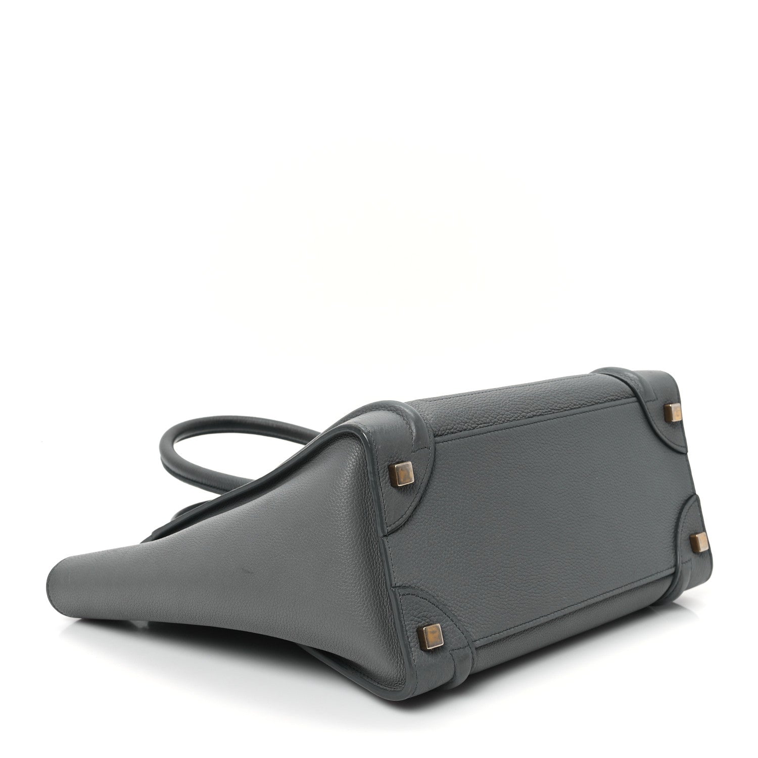 Celine Drummed Calfskin Micro Luggage Kohl 4 of 12