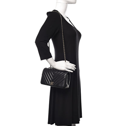 Chanel Calfskin Chevron Quilted Mini Statement Flap Black 2 of 10