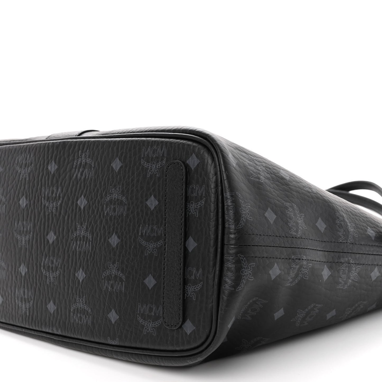 Grained Calfskin Visetos Medium Liz Reversible Shopper Tote Black