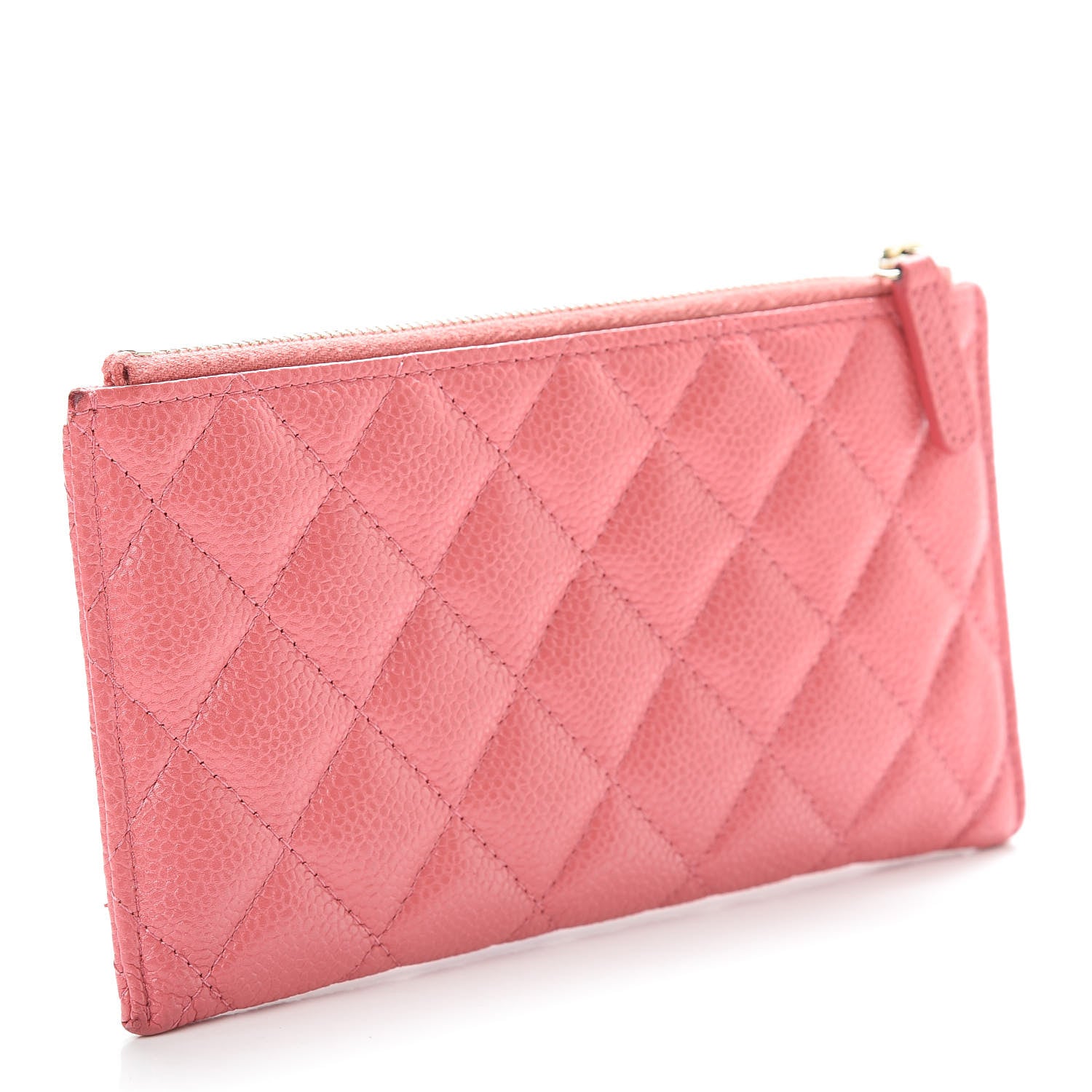 Chanel Iridescent Caviar Quilted Classic Zip Pouch Pink 3 of 12
