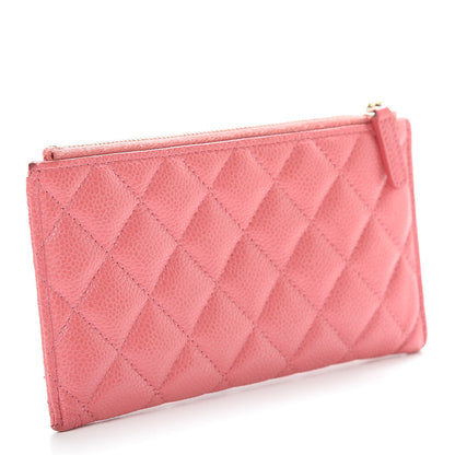 Chanel Iridescent Caviar Quilted Classic Zip Pouch Pink 3 of 12