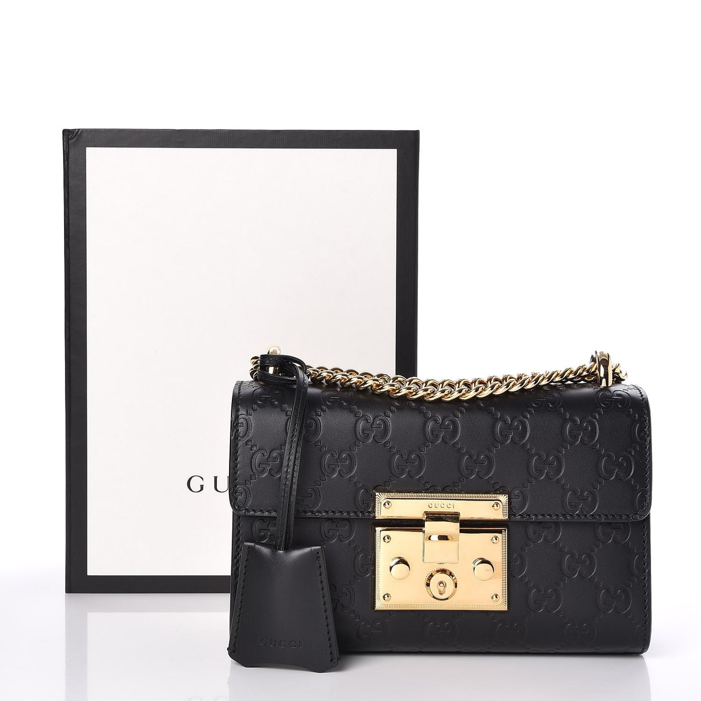 Guccissima Small Padlock Shoulder Bag Black