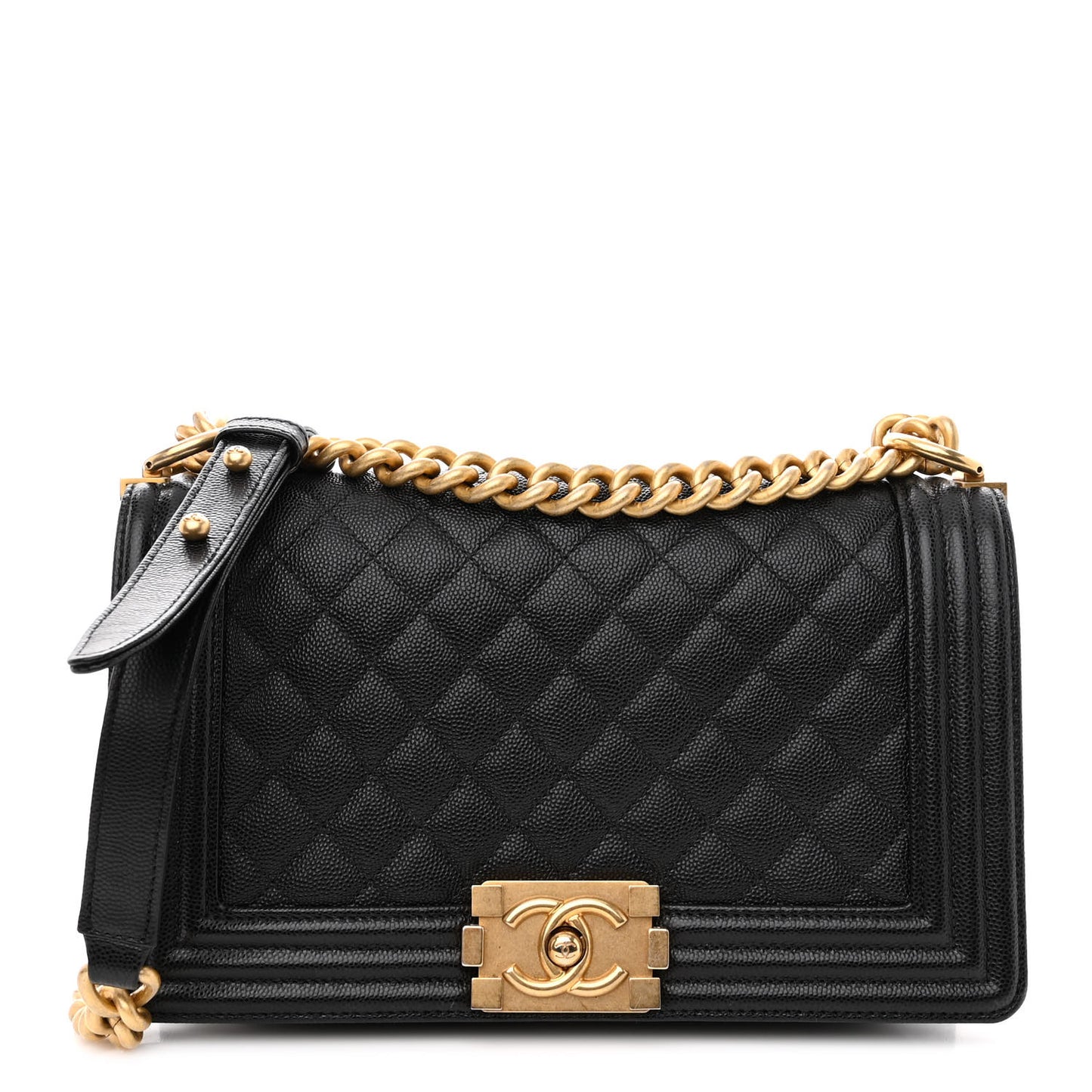 Caviar Quilted Medium Boy Flap Black