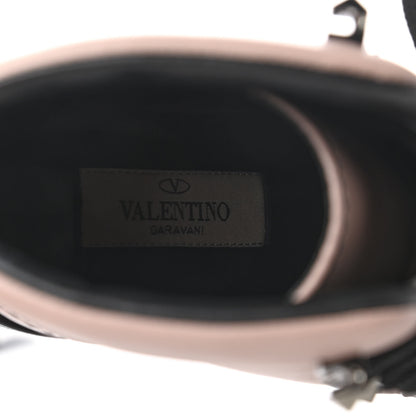 Valentino Garavani Calfskin Rockstud Lace-Up Ankle Boots 35.5 Poudre Black 7 of 9