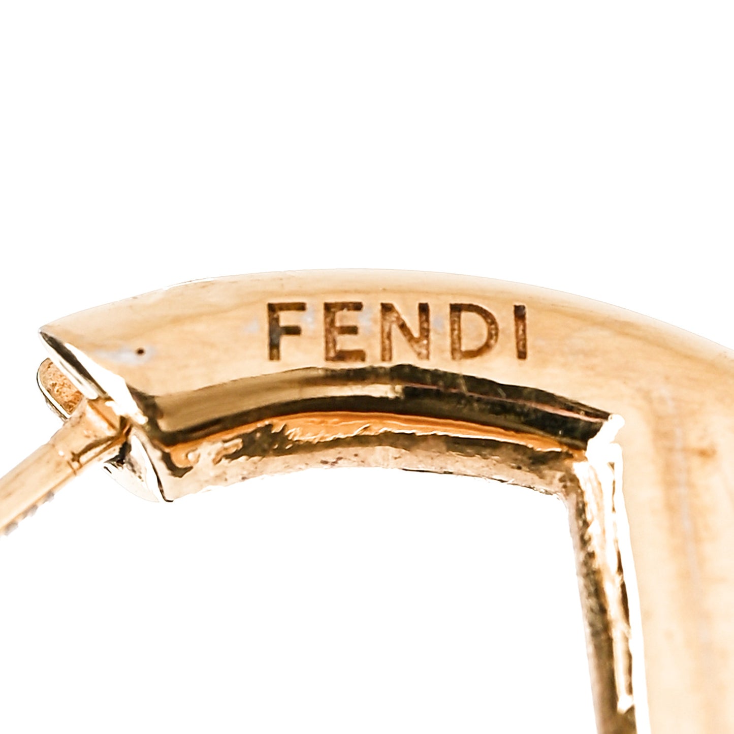 Metal FF Hoop Earrings Gold