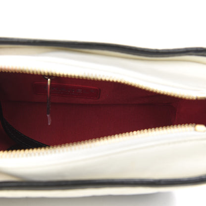 Chanel Aged Calfskin Quilted Small Gabrielle Hobo Black White 5 of 9