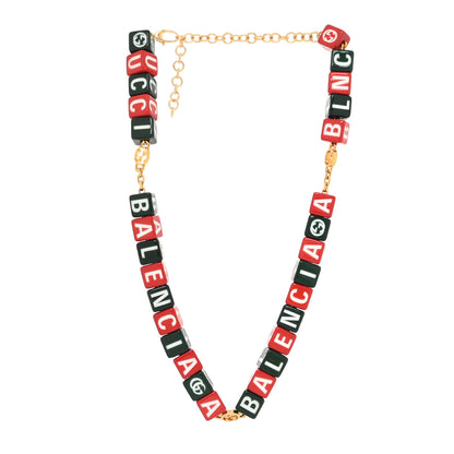 Gucci X BALENCIAGA Resin Symbols Necklace Green Red 2 of 3