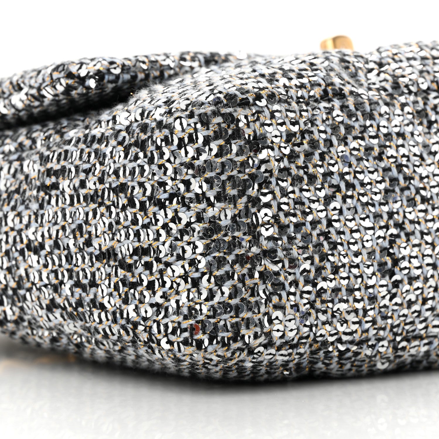 Chanel Sequin Quilted Medium Chanel 19 Flap Silver 9 of 10