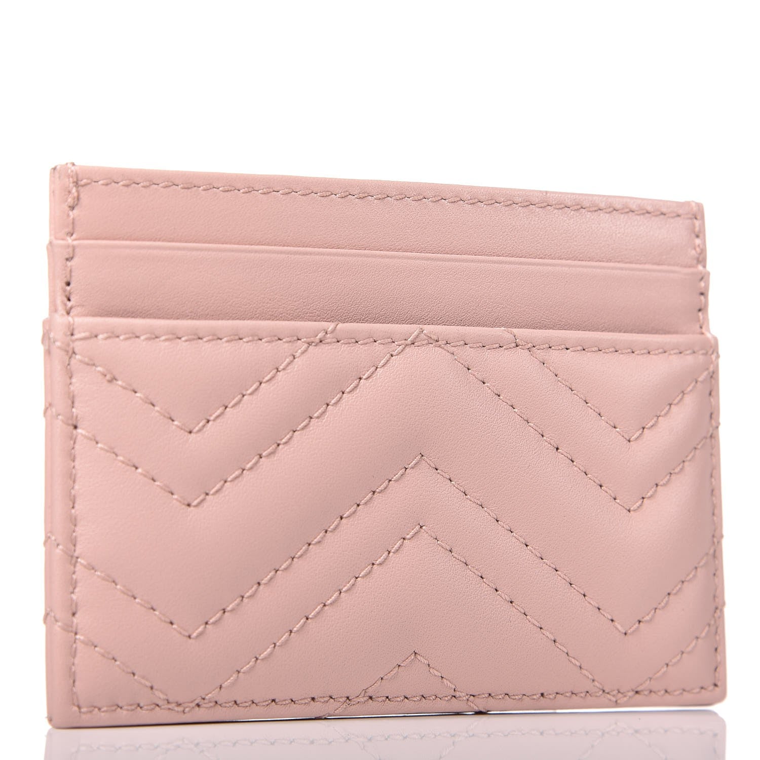 Gucci Calfskin Matelasse GG Marmont Card Holder Perfect Pink 3 of 7