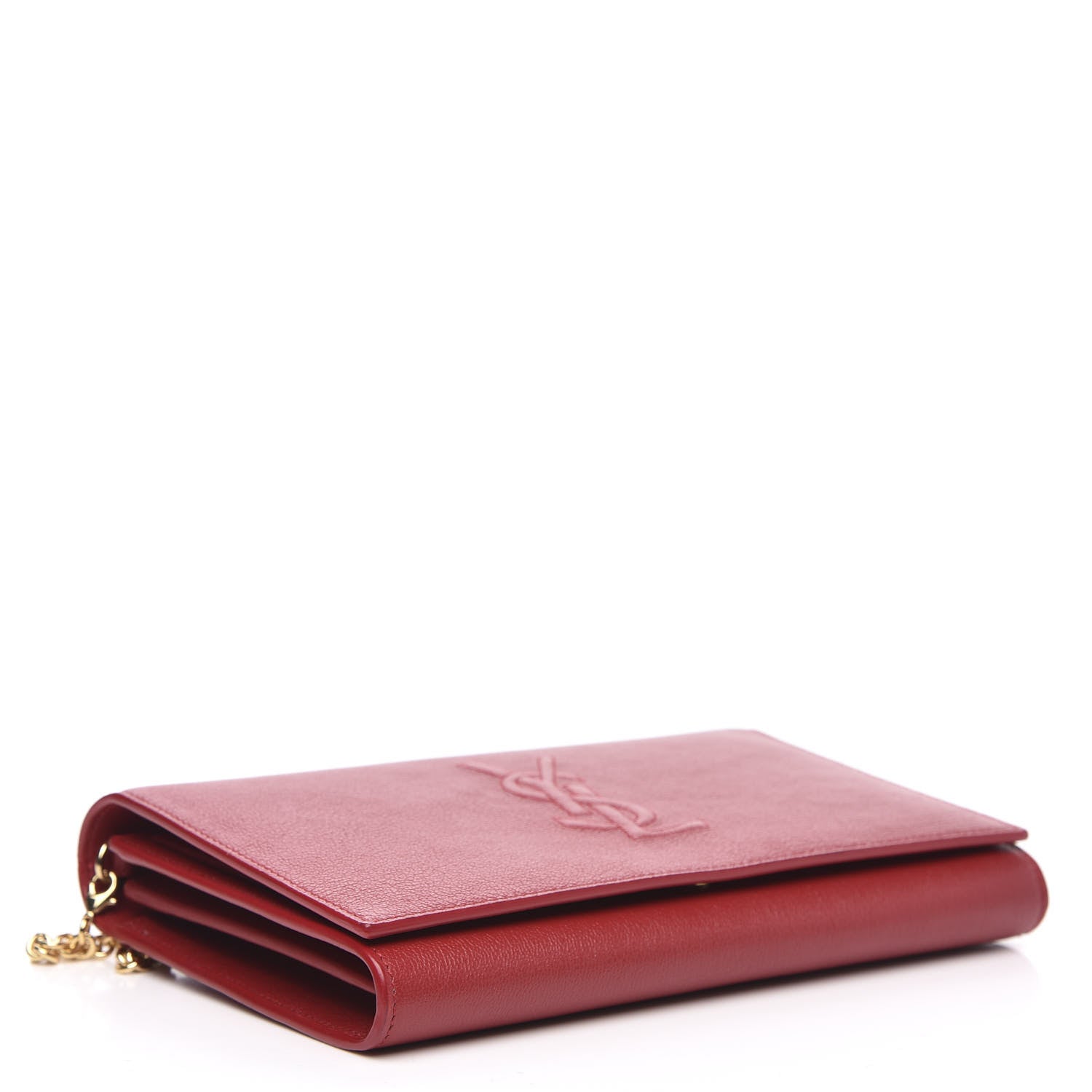 Saint Laurent Calfskin Belle de Jour Chain Clutch Rouge Orient 4 of 11