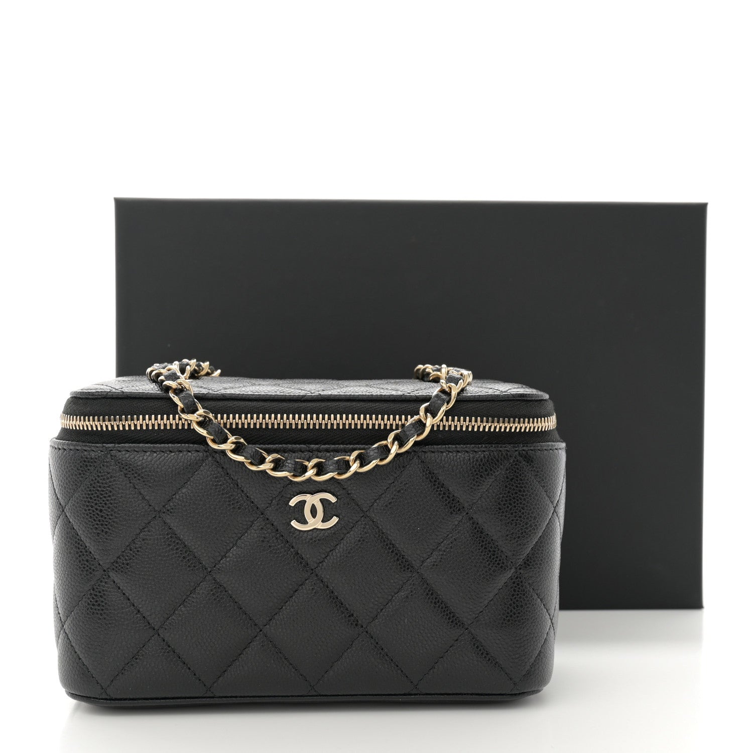 Chanel Caviar Quilted Small Vanity Case With Chain Black 11 of 11