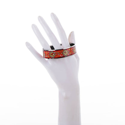 Hermes Enamel Printed Pilgrim Wide Bracelet 65 2 of 5