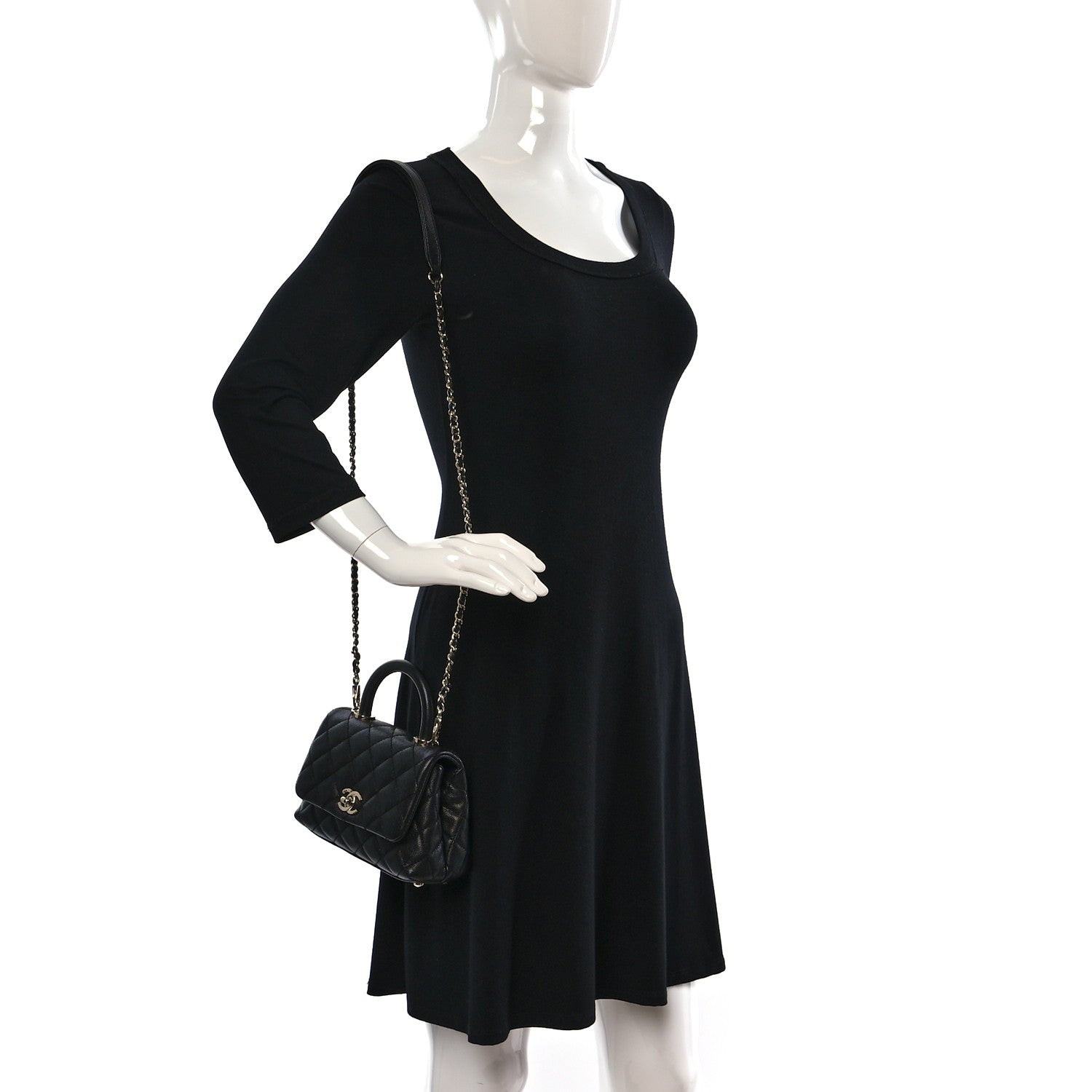 Chanel Caviar Quilted Extra Mini Coco Handle Flap Black 2 of 10