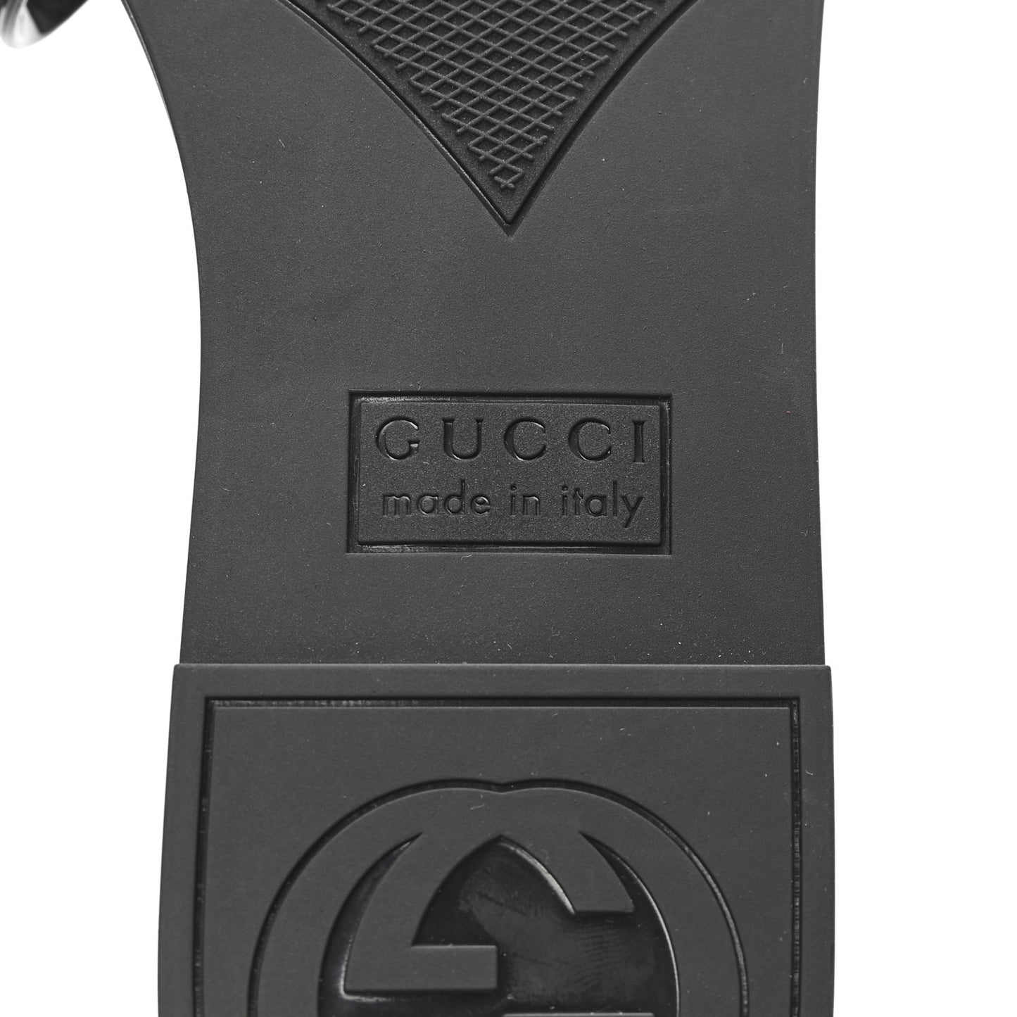 Rubber Womens Interlocking G Slide Sandals  38 Black