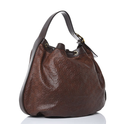 Gucci Guccissima Medium Interlocking Icon Shoulder Bag Dark Brown 3 of 10