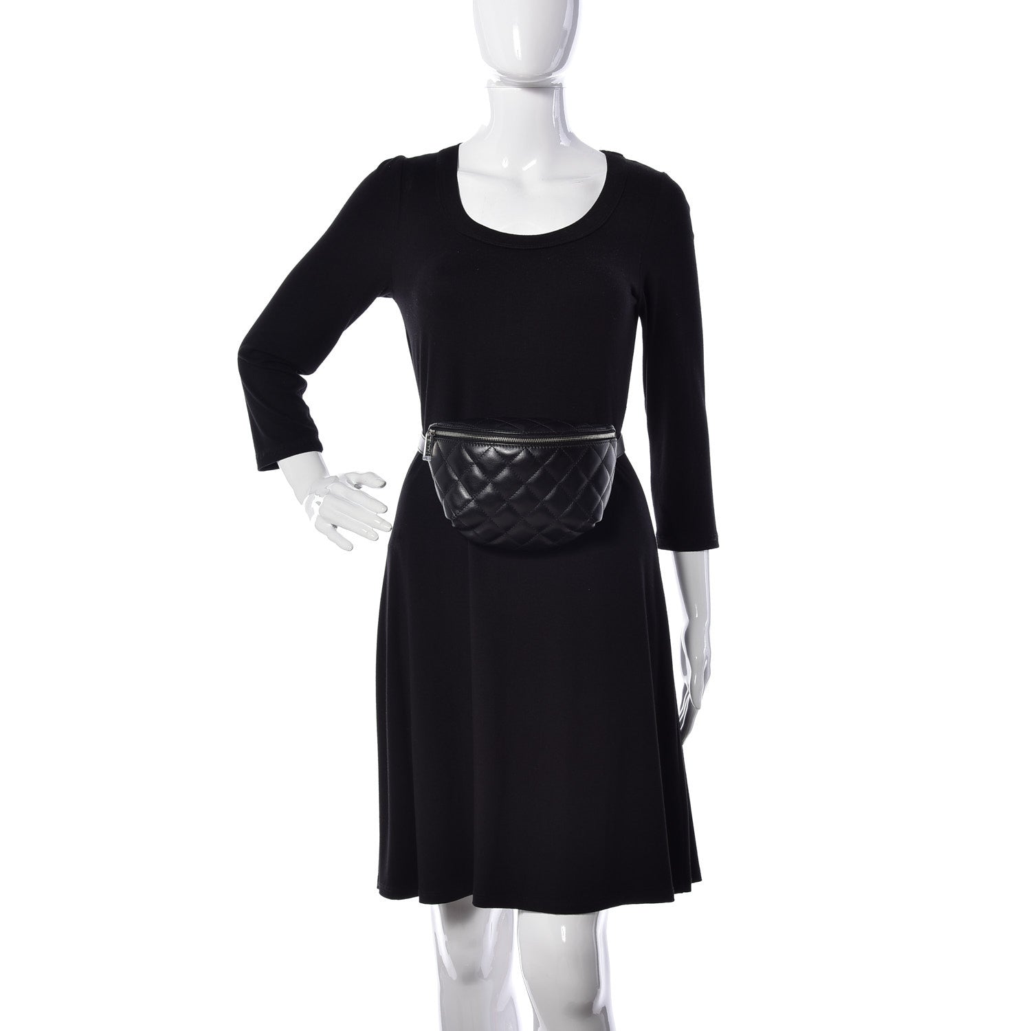 Chanel Calfskin Quilted Waist Belt Bag Black 2 of 11