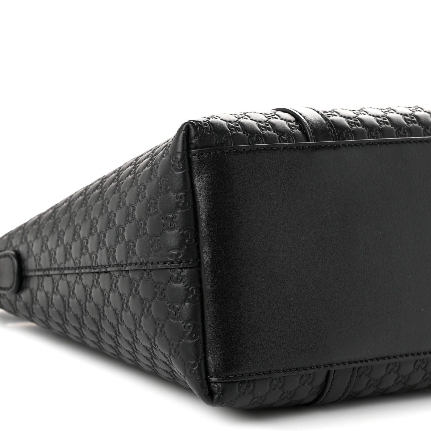 Soft Microguccissima Small Zippered Satchel Black