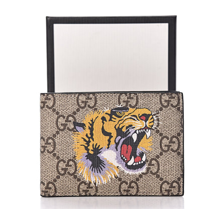 Gucci GG Supreme Monogram Tiger Bi-Fold Wallet Beige 8 of 8