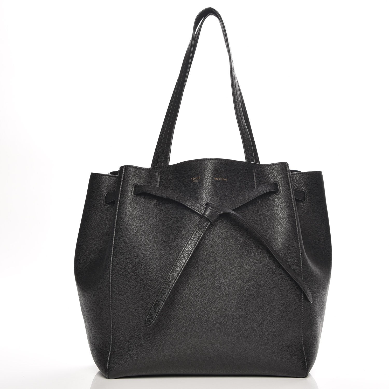 Celine Soft Grained Calfskin Small Belt Cabas Phantom Black 1 of 8