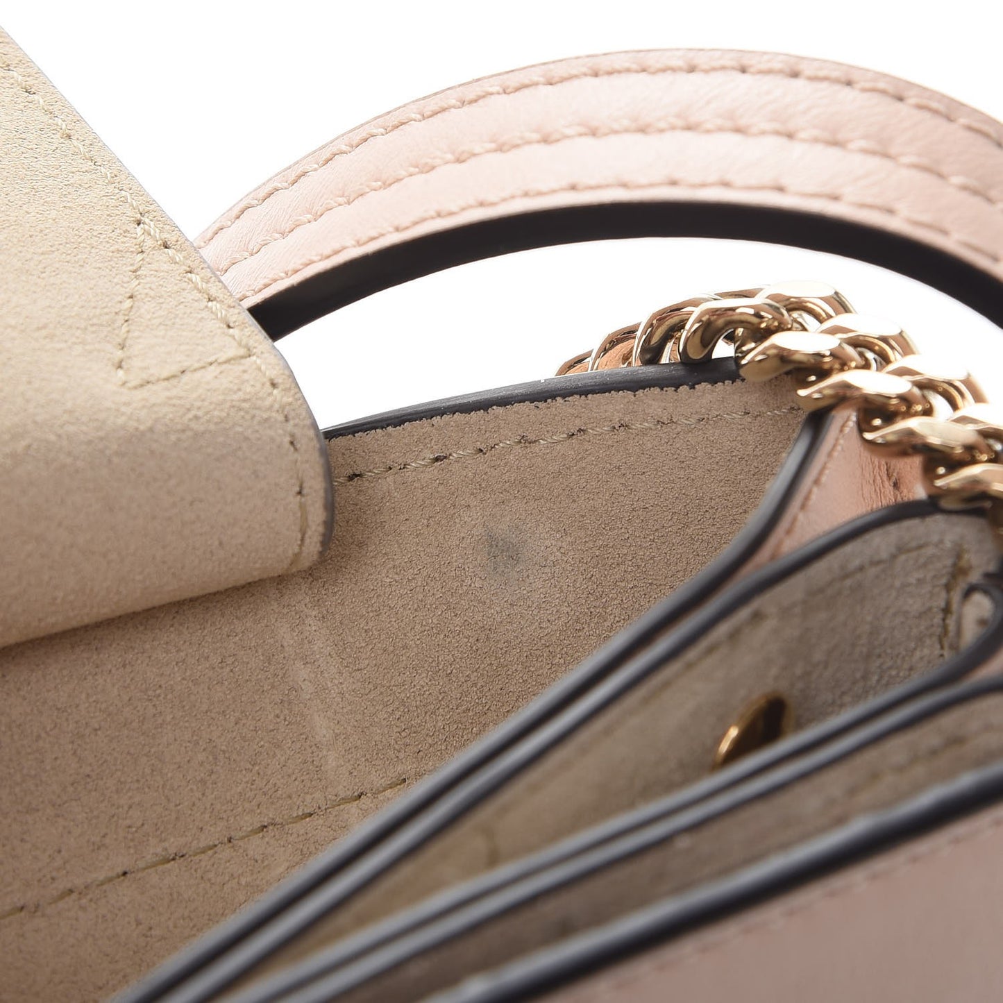 Suede Calfskin Small Faye Shoulder Bag Cement Pink
