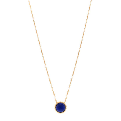 Van Cleef & Arpels 18K Yellow Gold Lapis Lazuli Perlee Couleurs Pendant Necklace 1 of 5