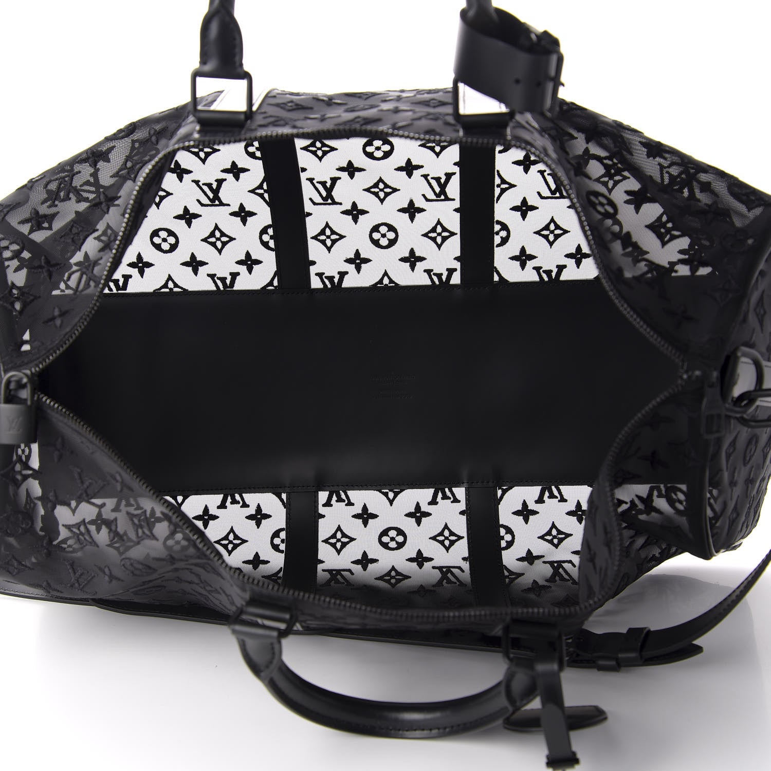 Louis Vuitton Monogram See Through Keepall Bandouliere 50 Black 4 of 11