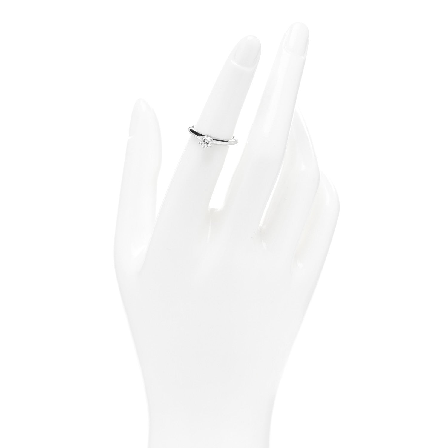 Tiffany Platinum Diamond .30ct Solitaire Engagement Ring 49 4.75 2 of 4