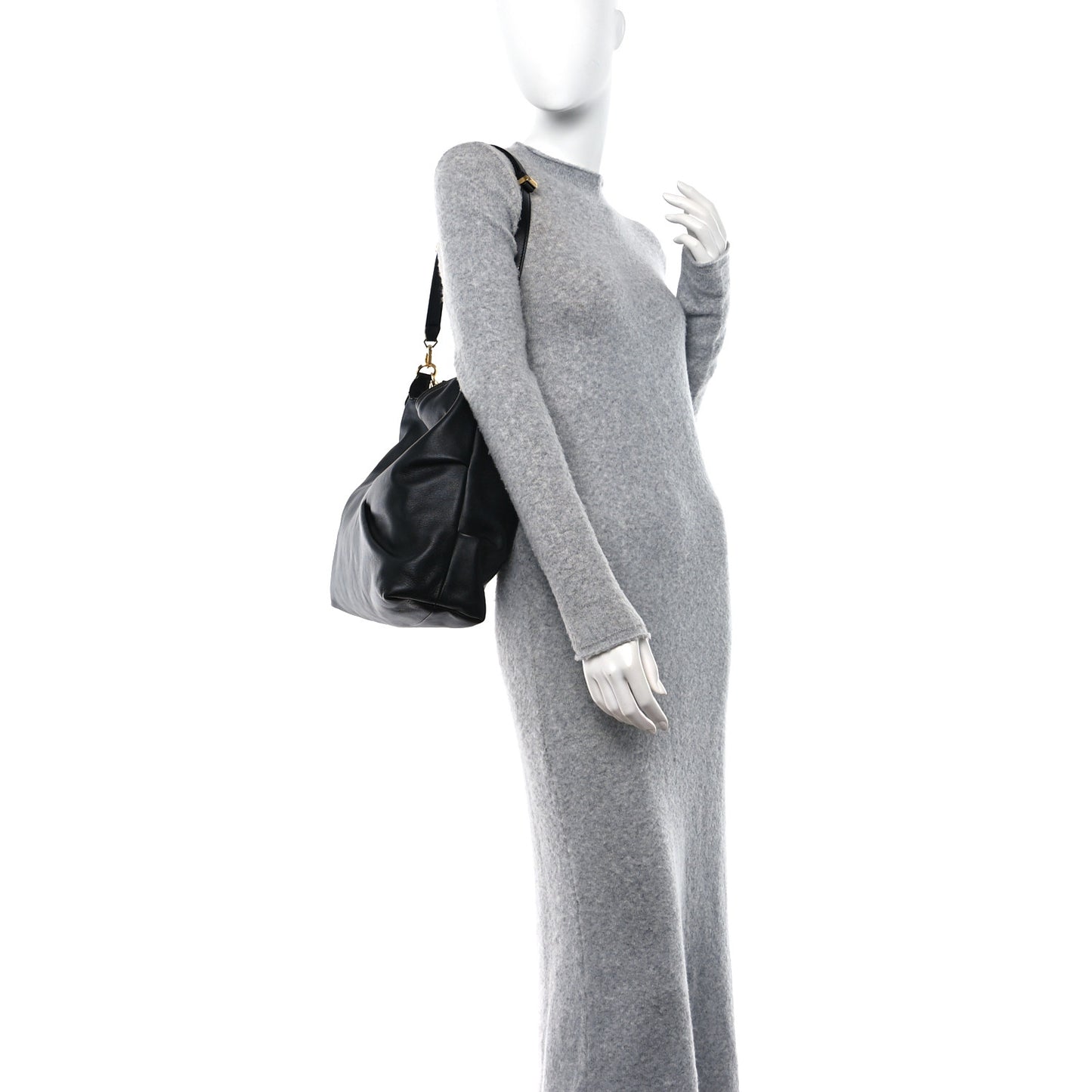 Soft Calfskin Medium Diamond Hobo Black