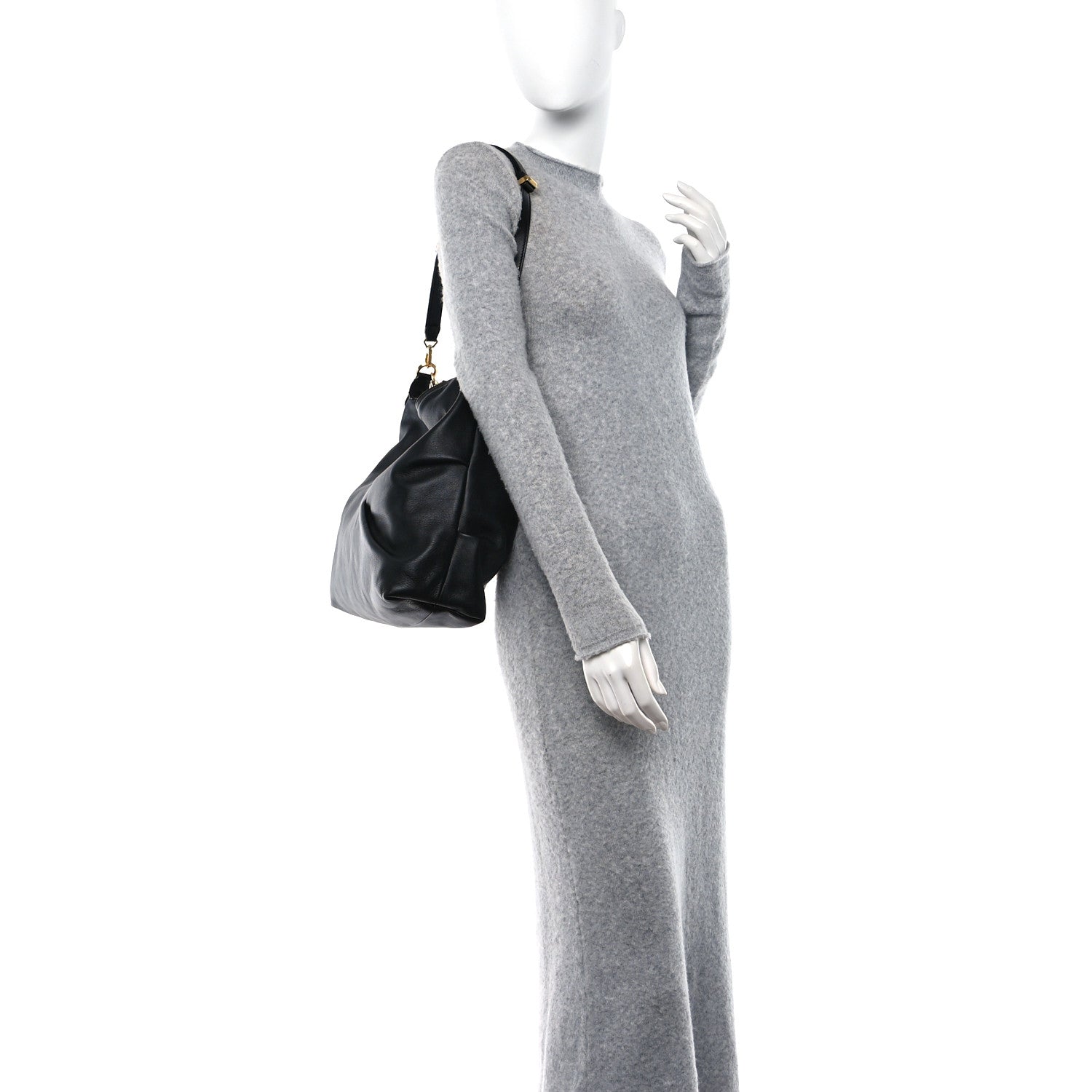 Jimmy Choo Soft Calfskin Medium Diamond Hobo Black 2 of 9