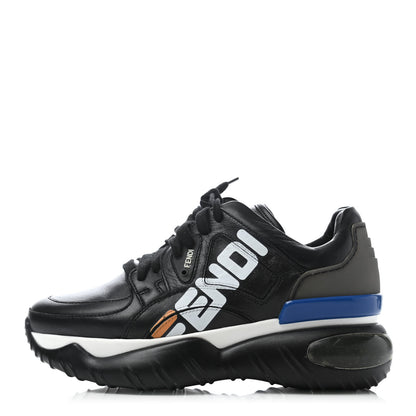 Fendi X FILA Vitello Mania Painted Womens Chunky Sneakers 35 Black Zucca Ice White 1 of 4
