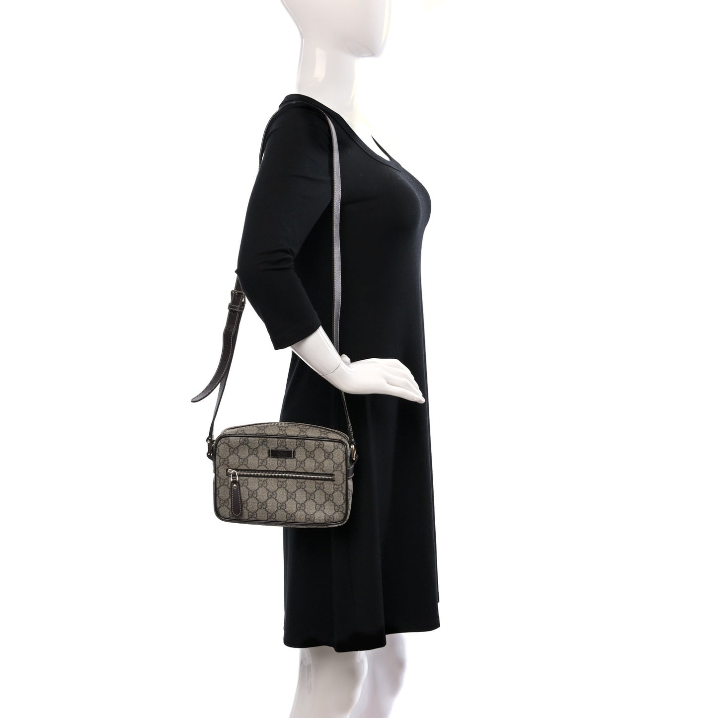 GG Plus Monogram Small Shoulder Bag Dark Brown