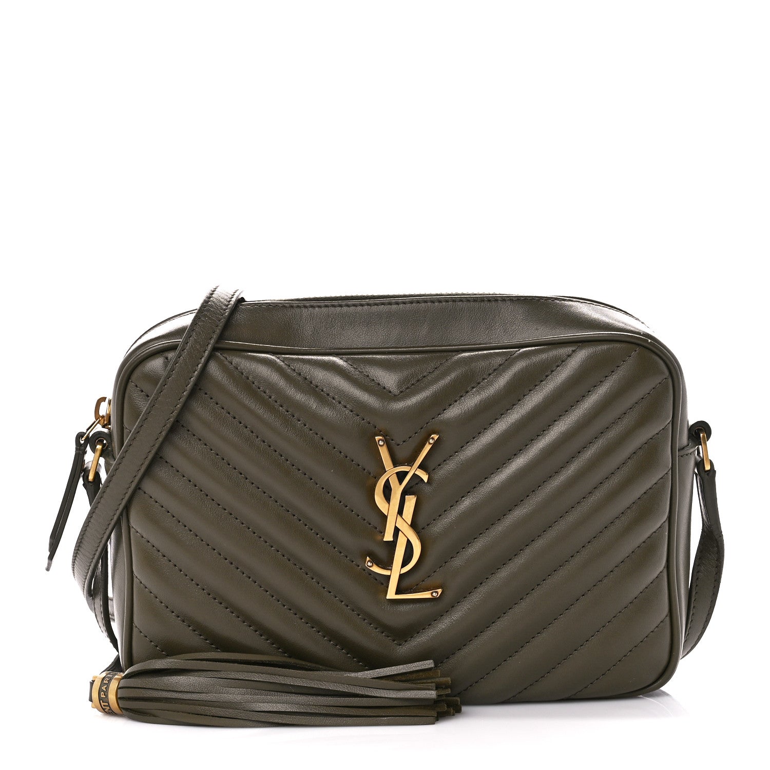 Saint Laurent Calfskin Matelasse Monogram Lou Camera Bag Military Olive 1 of 11