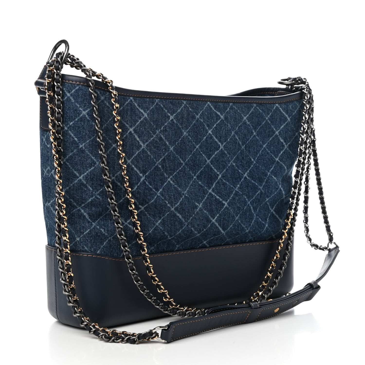 Chanel Denim Calfskin Large Gabrielle Hobo Blue 3 of 9