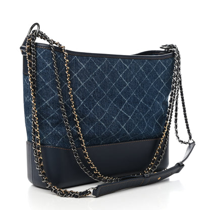 Chanel Denim Calfskin Large Gabrielle Hobo Blue 3 of 9