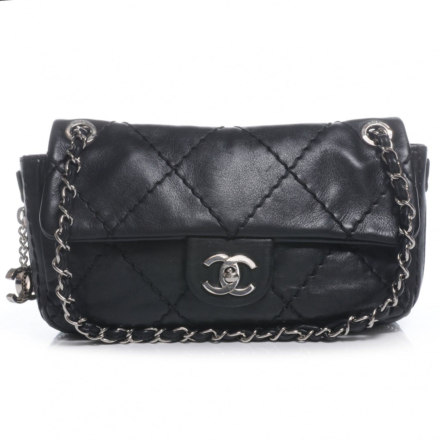 Chanel Calfskin Expandable Flap Black 1 of 8