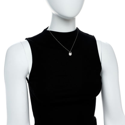 Tiffany Platinum Diamond Small Lock Pendant Necklace 2 of 7