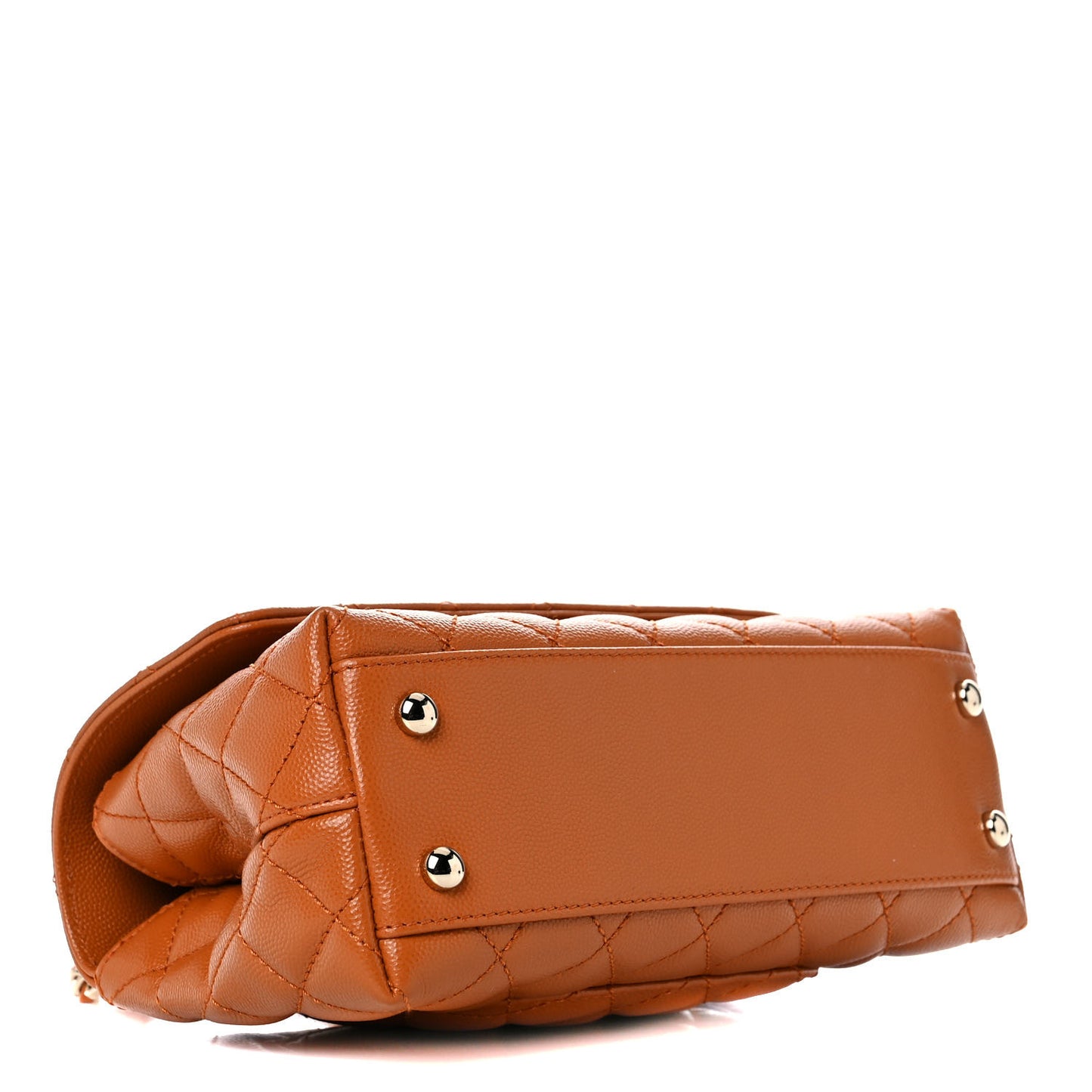 Caviar Quilted Mini Coco Handle Flap Light Brown