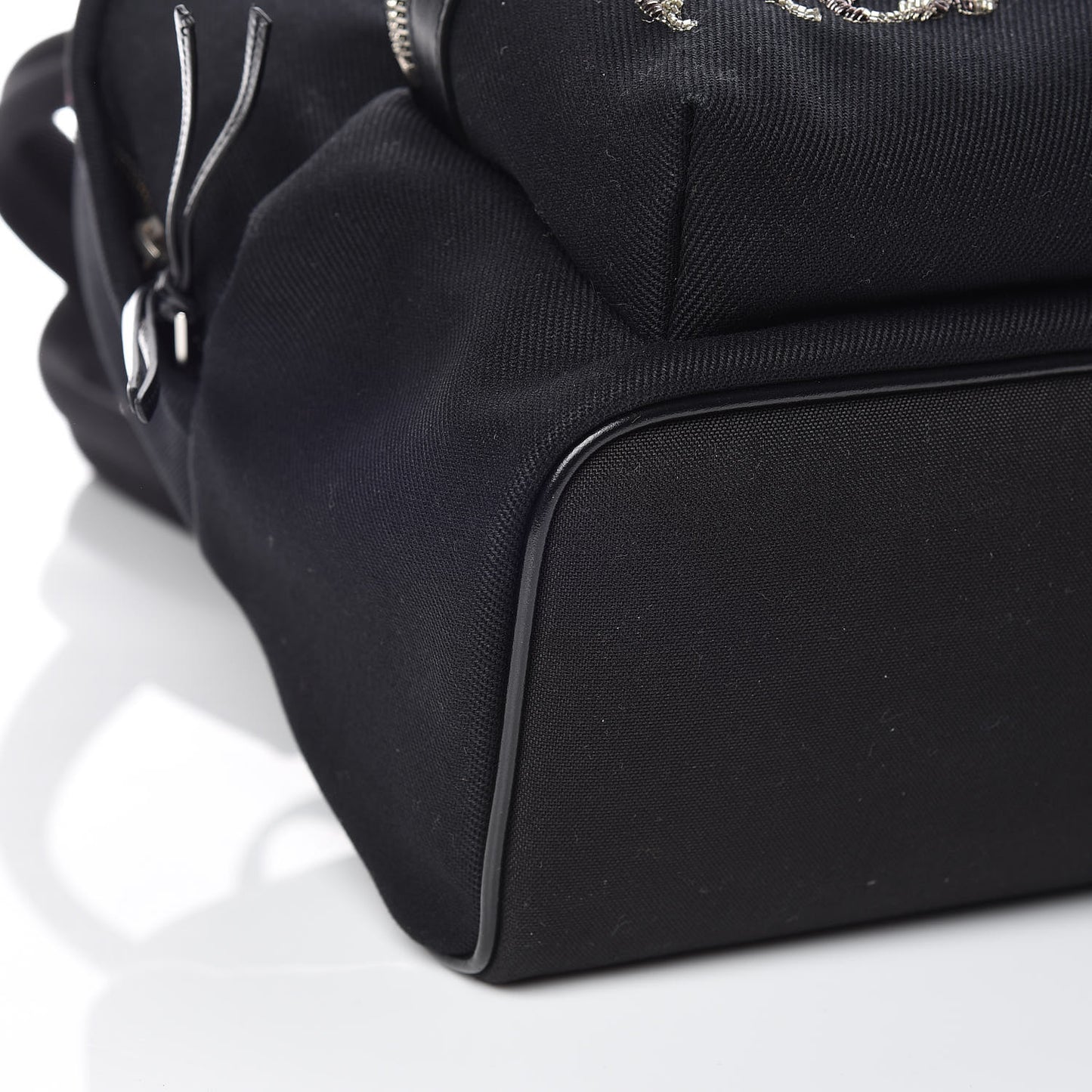 Canvas Signature Heaven Embroidered Mini City Backpack Black