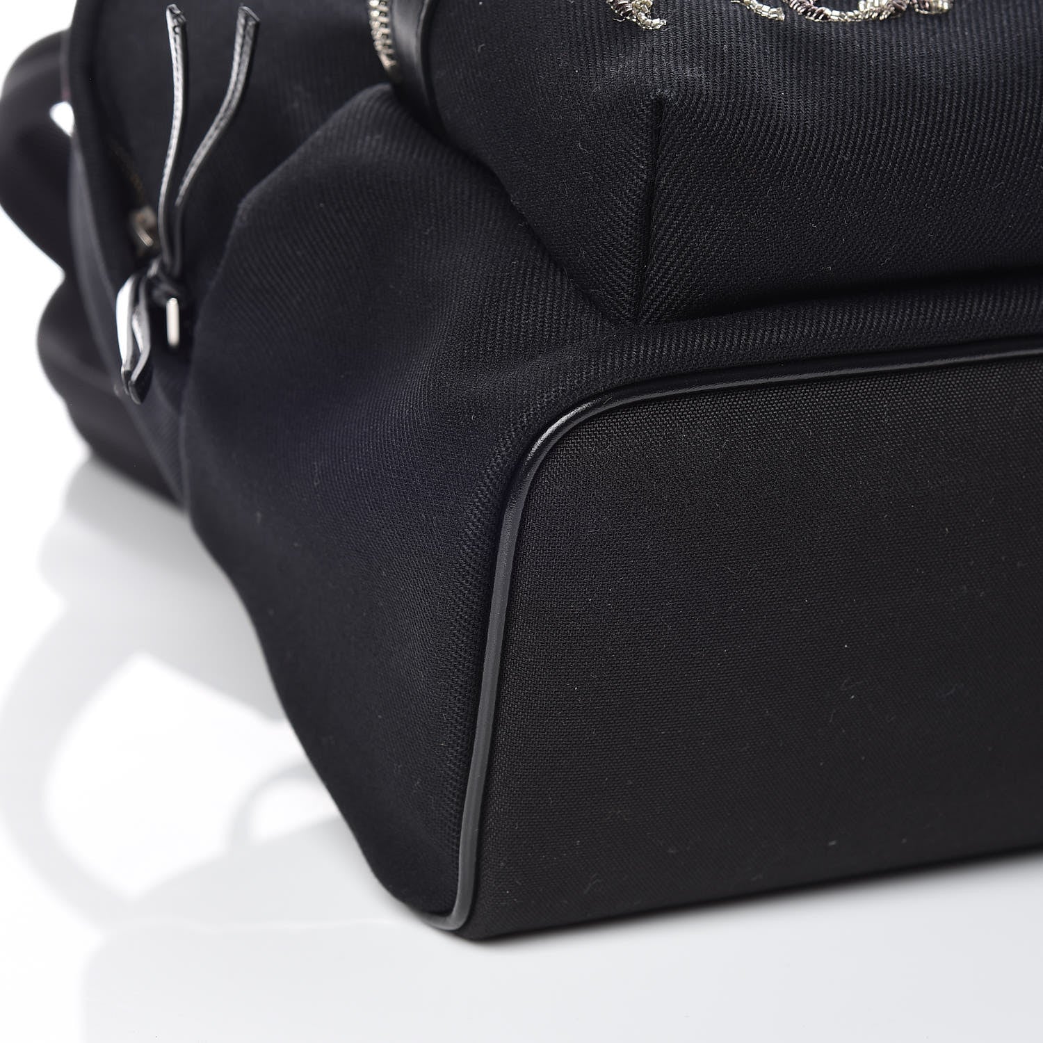 Saint Laurent Canvas Signature Heaven Embroidered Mini City Backpack Black 5 of 9